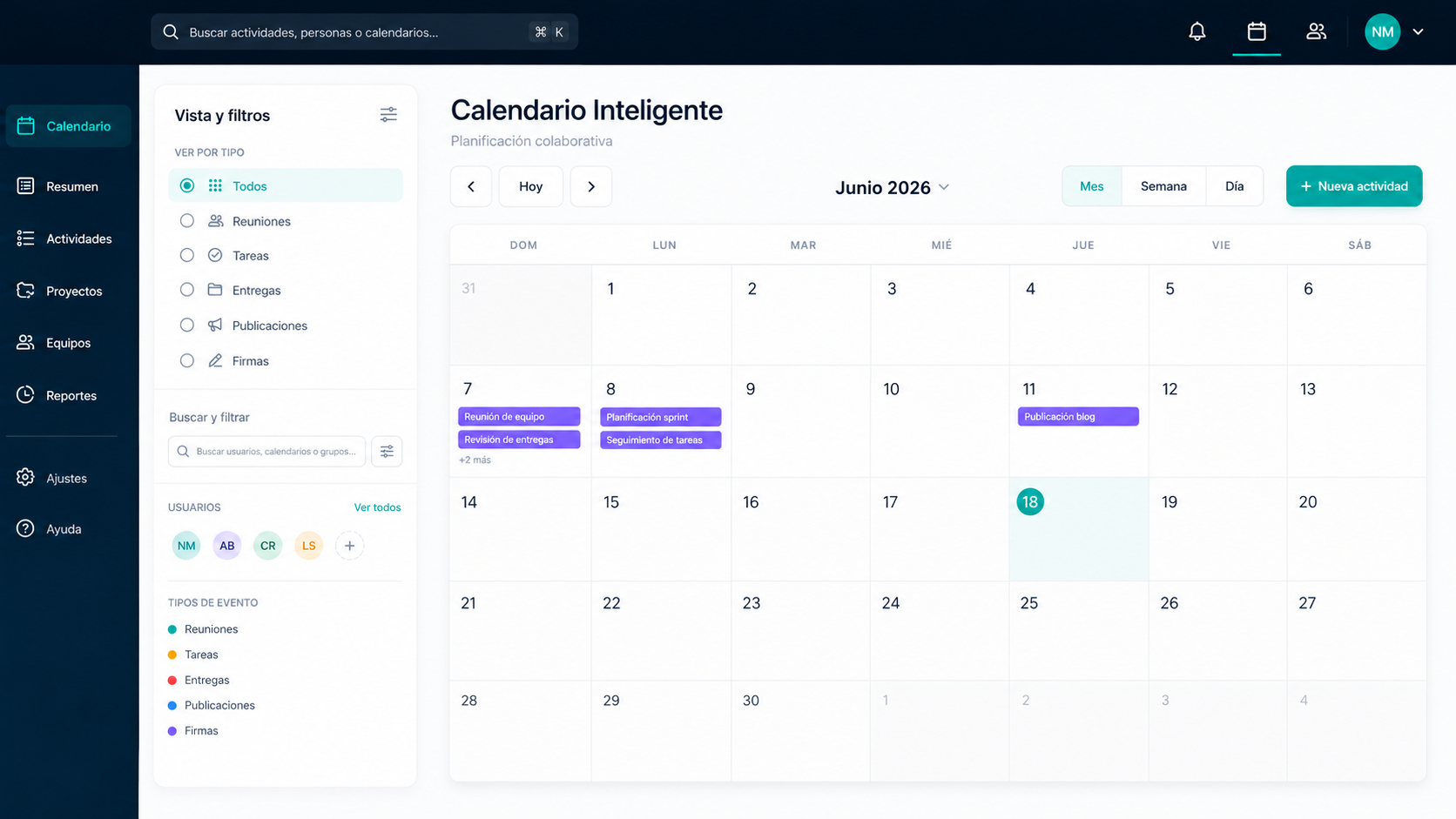 Calendario Inteligente PERSEUZ